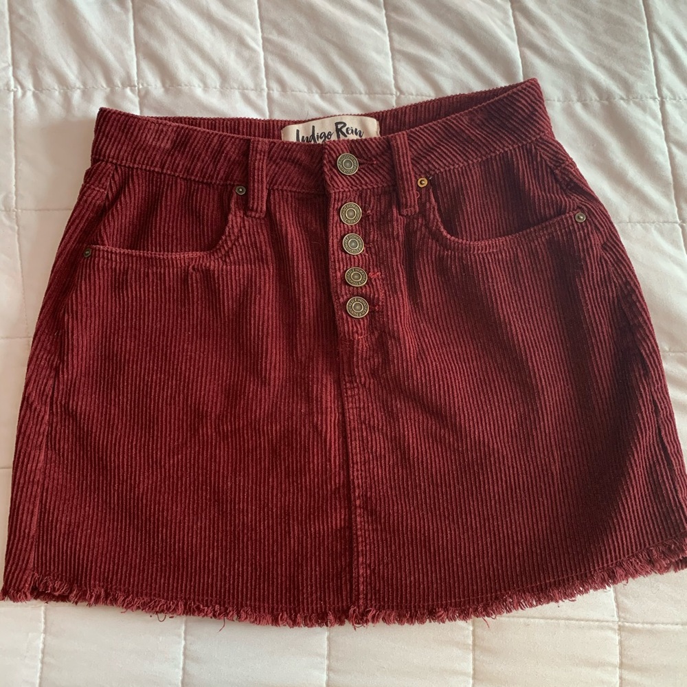 Maroon corduroy skirt